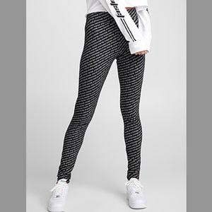 Retro high rise sporty motivational organic cotton leggings EUC